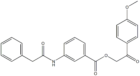 2-(4-methoxyphenyl)-2-oxoethyl 3-[(phenylacetyl)amino]benzoate 化学構造式