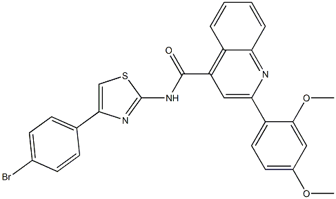 N-[4-(4-bromophenyl)-1,3-thiazol-2-yl]-2-(2,4-dimethoxyphenyl)-4-quinolinecarboxamide Struktur