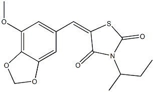 3-sec-butyl-5-[(7-methoxy-1,3-benzodioxol-5-yl)methylene]-1,3-thiazolidine-2,4-dione Structure