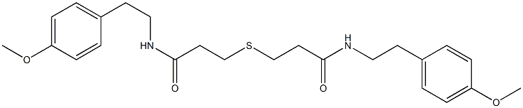 N-[2-(4-methoxyphenyl)ethyl]-3-[(3-{[2-(4-methoxyphenyl)ethyl]amino}-3-oxopropyl)sulfanyl]propanamide 化学構造式