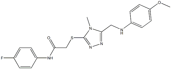 N-(4-fluorophenyl)-2-({5-[(4-methoxyanilino)methyl]-4-methyl-4H-1,2,4-triazol-3-yl}sulfanyl)acetamide Struktur