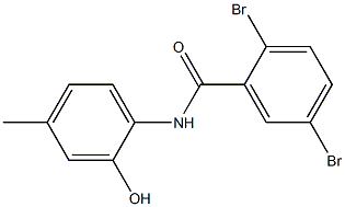 2,5-dibromo-N-(2-hydroxy-4-methylphenyl)benzamide 结构式