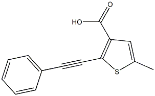 5-methyl-2-(phenylethynyl)-3-thiophenecarboxylic acid Struktur