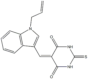 5-[(1-allyl-1H-indol-3-yl)methylene]-2-thioxodihydropyrimidine-4,6(1H,5H)-dione 化学構造式