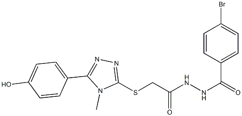 N'-(4-bromobenzoyl)-2-{[5-(4-hydroxyphenyl)-4-methyl-4H-1,2,4-triazol-3-yl]sulfanyl}acetohydrazide Struktur