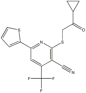 2-[(2-cyclopropyl-2-oxoethyl)sulfanyl]-6-(2-thienyl)-4-(trifluoromethyl)nicotinonitrile