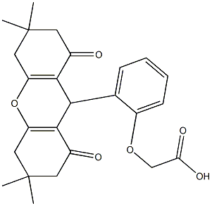 [2-(3,3,6,6-tetramethyl-1,8-dioxo-2,3,4,5,6,7,8,9-octahydro-1H-xanthen-9-yl)phenoxy]acetic acid Struktur