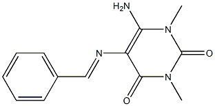 6-amino-5-(benzylideneamino)-1,3-dimethyl-2,4(1H,3H)-pyrimidinedione,,结构式