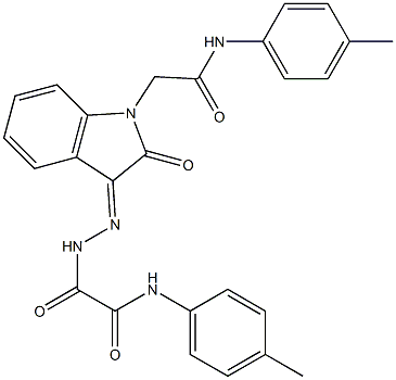 N-(4-methylphenyl)-2-oxo-2-(2-{2-oxo-1-[2-oxo-2-(4-toluidino)ethyl]-1,2-dihydro-3H-indol-3-ylidene}hydrazino)acetamide Struktur