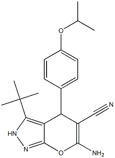 6-amino-3-(1,1-dimethylethyl)-4-{4-[(1-methylethyl)oxy]phenyl}-2,4-dihydropyrano[2,3-c]pyrazole-5-carbonitrile