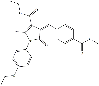 ethyl 1-(4-ethoxyphenyl)-4-[4-(methoxycarbonyl)benzylidene]-2-methyl-5-oxo-4,5-dihydro-1H-pyrrole-3-carboxylate,,结构式