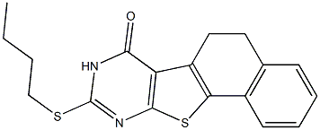 9-(butylsulfanyl)-5,8-dihydronaphtho[2',1':4,5]thieno[2,3-d]pyrimidin-7(6H)-one Struktur