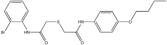 2-{[2-(2-bromoanilino)-2-oxoethyl]sulfanyl}-N-(4-butoxyphenyl)acetamide Structure