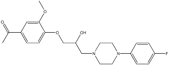 1-(4-{3-[4-(4-fluorophenyl)-1-piperazinyl]-2-hydroxypropoxy}-3-methoxyphenyl)ethanone,,结构式