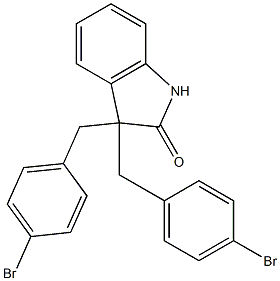 3,3-bis(4-bromobenzyl)-1,3-dihydro-2H-indol-2-one,,结构式