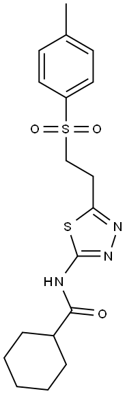  N-(5-{2-[(4-methylphenyl)sulfonyl]ethyl}-1,3,4-thiadiazol-2-yl)cyclohexanecarboxamide