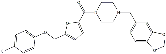 1-(1,3-benzodioxol-5-ylmethyl)-4-{5-[(4-chlorophenoxy)methyl]-2-furoyl}piperazine|