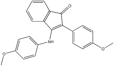 3-(4-methoxyanilino)-2-(4-methoxyphenyl)-1H-inden-1-one 化学構造式