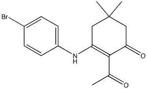 2-acetyl-3-(4-bromoanilino)-5,5-dimethyl-2-cyclohexen-1-one,,结构式