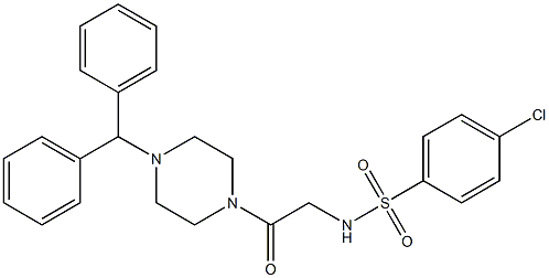 N-[2-(4-benzhydryl-1-piperazinyl)-2-oxoethyl]-4-chlorobenzenesulfonamide,,结构式