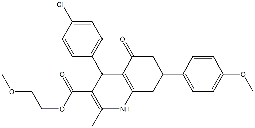  2-methoxyethyl 4-(4-chlorophenyl)-7-(4-methoxyphenyl)-2-methyl-5-oxo-1,4,5,6,7,8-hexahydro-3-quinolinecarboxylate