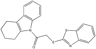 9-[(1,3-benzothiazol-2-ylsulfanyl)acetyl]-2,3,4,9-tetrahydro-1H-carbazole Structure