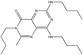 3-butyl-6,8-bis(butylamino)-2-methylpyrimido[5,4-d]pyrimidin-4(3H)-one Structure