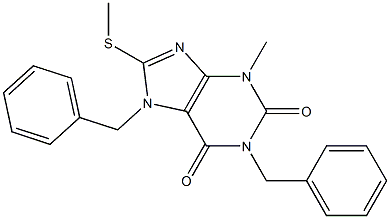 3-methyl-8-(methylsulfanyl)-1,7-bis(phenylmethyl)-3,7-dihydro-1H-purine-2,6-dione|