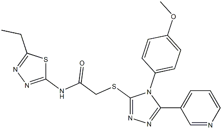 N-(5-ethyl-1,3,4-thiadiazol-2-yl)-2-({4-[4-(methyloxy)phenyl]-5-pyridin-3-yl-4H-1,2,4-triazol-3-yl}sulfanyl)acetamide Structure