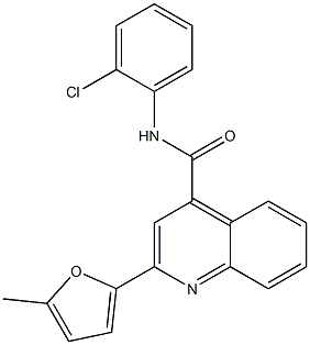 N-(2-chlorophenyl)-2-(5-methyl-2-furyl)-4-quinolinecarboxamide,,结构式