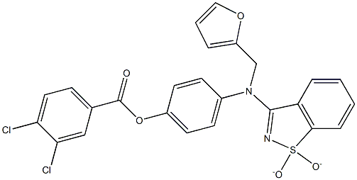 4-[(1,1-dioxido-1,2-benzisothiazol-3-yl)(2-furylmethyl)amino]phenyl 3,4-dichlorobenzoate Structure