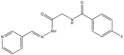 4-fluoro-N-{2-oxo-2-[2-(3-pyridinylmethylene)hydrazino]ethyl}benzamide Struktur