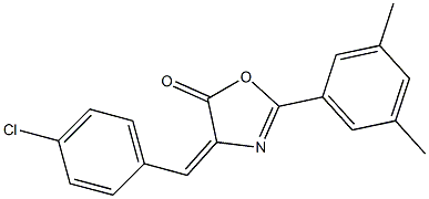 4-(4-chlorobenzylidene)-2-(3,5-dimethylphenyl)-1,3-oxazol-5(4H)-one 结构式