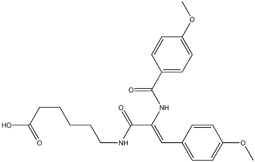 6-{[2-[(4-methoxybenzoyl)amino]-3-(4-methoxyphenyl)acryloyl]amino}hexanoic acid Struktur