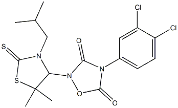 4-(3,4-dichlorophenyl)-2-(3-isobutyl-5,5-dimethyl-2-thioxo-1,3-thiazolidin-4-yl)-1,2,4-oxadiazolidine-3,5-dione Structure