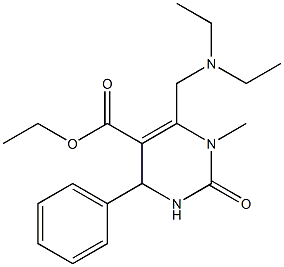 ethyl 6-[(diethylamino)methyl]-1-methyl-2-oxo-4-phenyl-1,2,3,4-tetrahydro-5-pyrimidinecarboxylate,,结构式