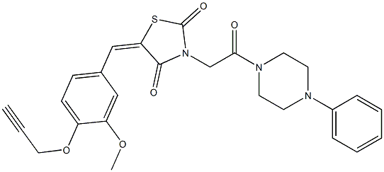 5-[3-methoxy-4-(prop-2-ynyloxy)benzylidene]-3-[2-oxo-2-(4-phenylpiperazin-1-yl)ethyl]-1,3-thiazolidine-2,4-dione 结构式