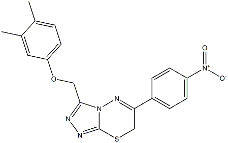 3-[(3,4-dimethylphenoxy)methyl]-6-{4-nitrophenyl}-7H-[1,2,4]triazolo[3,4-b][1,3,4]thiadiazine Struktur