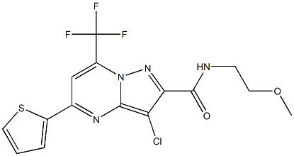 3-chloro-N-(2-methoxyethyl)-5-(2-thienyl)-7-(trifluoromethyl)pyrazolo[1,5-a]pyrimidine-2-carboxamide Structure