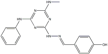 4-hydroxybenzaldehyde [4-anilino-6-(methylamino)-1,3,5-triazin-2-yl]hydrazone 化学構造式