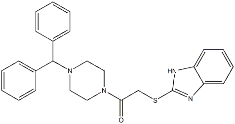 2-(4-benzhydryl-1-piperazinyl)-2-oxoethyl 1H-benzimidazol-2-yl sulfide 结构式