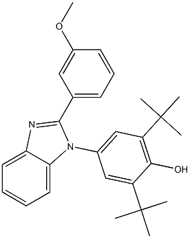 2,6-ditert-butyl-4-[2-(3-methoxyphenyl)-1H-benzimidazol-1-yl]phenol 结构式