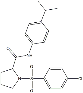 1-[(4-chlorophenyl)sulfonyl]-N-(4-isopropylphenyl)-2-pyrrolidinecarboxamide,,结构式