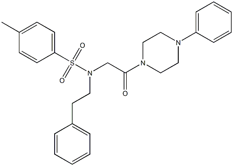 4-methyl-N-[2-oxo-2-(4-phenyl-1-piperazinyl)ethyl]-N-(2-phenylethyl)benzenesulfonamide Struktur