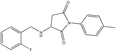 3-[(2-fluorobenzyl)amino]-1-(4-methylphenyl)-2,5-pyrrolidinedione 化学構造式