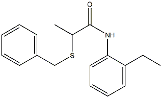2-(benzylsulfanyl)-N-(2-ethylphenyl)propanamide,,结构式