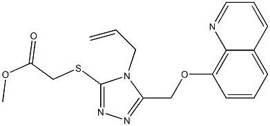 methyl ({4-allyl-5-[(8-quinolinyloxy)methyl]-4H-1,2,4-triazol-3-yl}sulfanyl)acetate Struktur