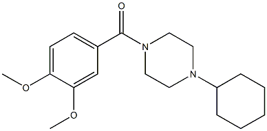 1-cyclohexyl-4-(3,4-dimethoxybenzoyl)piperazine 化学構造式