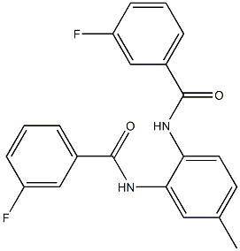 3-fluoro-N-{2-[(3-fluorobenzoyl)amino]-5-methylphenyl}benzamide 结构式