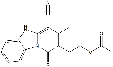 2-(4-cyano-3-methyl-1-oxo-1,5-dihydropyrido[1,2-a]benzimidazol-2-yl)ethyl acetate|